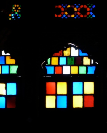 Stain glass windows in the dancing halls