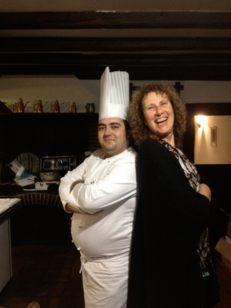 Chef extraordinaire, Massimiliano, and Marilyn. Massimiliano prepares fresh and organic meals. Just when I thought he could not possibly outdo himself, he would, once again, outdo himself...for every meal.  Plenty of vegetarian and non vegetarian options available.